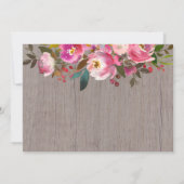 ピンク素朴のフローラの最初の聖餐式の写真 招待状 (裏面)