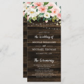 ピンク素朴のフローラストリングラ結婚イト プログラム (正面/裏面)