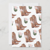 ピンク素朴のフローラブーツと泡立ちブライダルシャワー 招待状 (裏面)