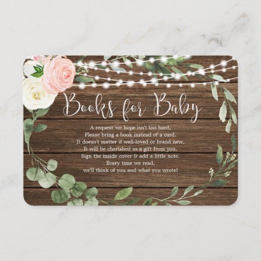 ピンク素朴のフローラベビー本を点灯 エンクロージャーカード (正面)