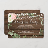 ピンク素朴のフローラベビー本を点灯 エンクロージャーカード (正面/裏面)