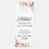 ピンク素朴のフローラ結婚のドアハンガー ドアノブサイン (正面)