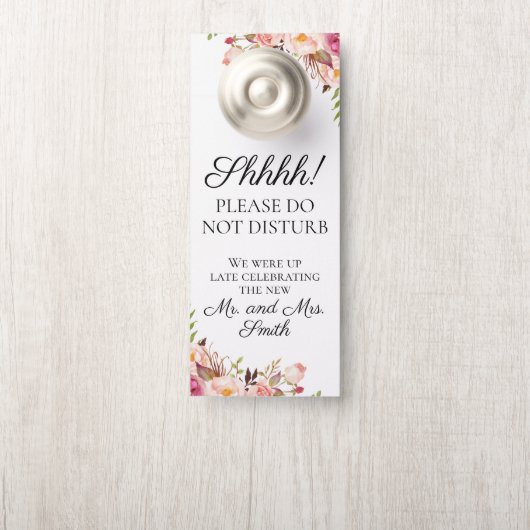 ピンク素朴のフローラ結婚のドアハンガー ドアノブサイン (ノブ)