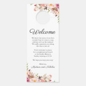 ピンク素朴のフローラ結婚のドアハンガー ドアノブサイン (裏面)