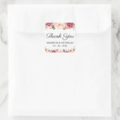 ピンク素朴のフローラ結婚ズスクエアステッカー スクエアシール (バッグ)