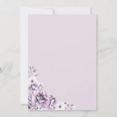 ピンク素朴のフローラ結婚式の日付を保存 招待状 (裏面)