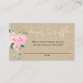 ピンク素朴のフローラ赤ちゃんシャワーおむつデッキカード エンクロージャーカード (正面)
