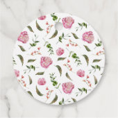 ピンク素朴のフローラ赤ちゃんシャワー フェイバータグ (裏面)