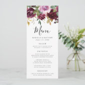 ピンク素朴のブルゴーニュとパープルのフローラ結婚ズ メニュー (スタンド正面)