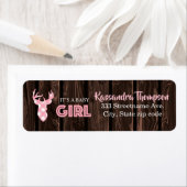 ピンク素朴のプライド鹿ガール住所 シール (インサイチュ)