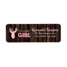 ピンク素朴のプライド鹿ガール住所 シール