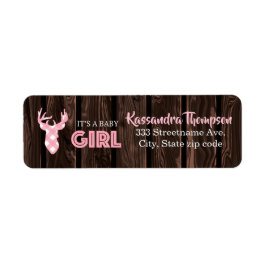 ピンク素朴のプライド鹿ガール住所 シール