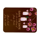 ピンク素朴のメイソンジャース日付磁石を保存 マグネット (横)