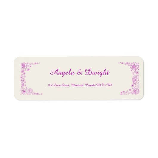 ピンク素朴のリターンドレス ラベル (正面)