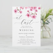 ピンク素朴の春さくらんぼが最後に咲き結婚出す 招待状 (スタンド正面)