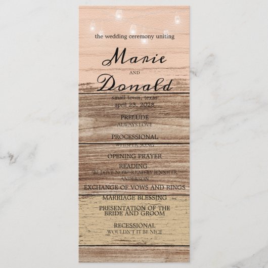 ピンク素朴の木とランタン結婚ズ プログラム (正面)