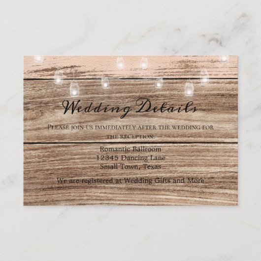 ピンク素朴の木と提灯 エンクロージャーカード (正面)