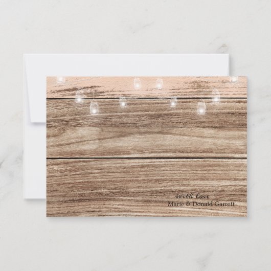 ピンク素朴の木と提灯 サンキューカード (裏面)