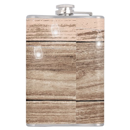 ピンク素朴の木と提灯 フラスク (裏面)