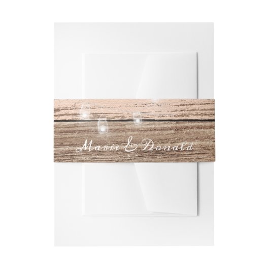 ピンク素朴の木と提灯 招待状ベリーバンド (正面例)