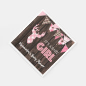 ピンク素朴の格子毛の鹿の赤ちゃんシャワーランチナプキン スタンダードランチョンナプキン (角)