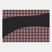 ピンク素朴の格子状タータンチェック市松模様に ラッピングペーパーシート (正面3)