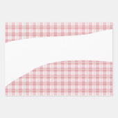 ピンク素朴の格子状タータンチェック市松模様に ラッピングペーパーシート (正面)