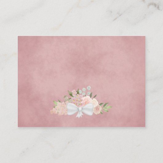ピンク素朴の水彩バラの結婚ウェブサイト エンクロージャーカード (裏面)