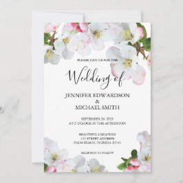 ピンク素朴の水色の花結婚式招待状 セーブザデート