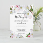 ピンク素朴の水色の花結婚式招待状 セーブザデート (スタンド正面)