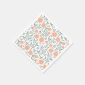 ピンク素朴の花の模様 スタンダードカクテルナプキン (角)