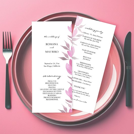 ピンク素朴の花水彩手色彩の鮮やか型 プログラム