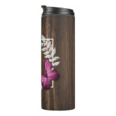 ピンク素朴の蝶の熱パーソナライズされたタンブラー タンブラー (回転右)