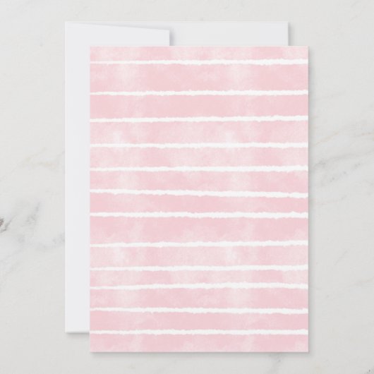 ピンク素朴の鹿の赤ちゃんシャワー サンキューカード (裏面)