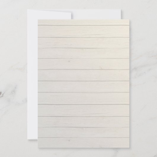 ピンク素朴アジサイのカントリーレース結婚ウッド 招待状 (裏面)