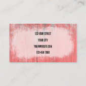 ピンク素朴ウエスタンブルスカルひまわりウッド 名刺 (裏面)