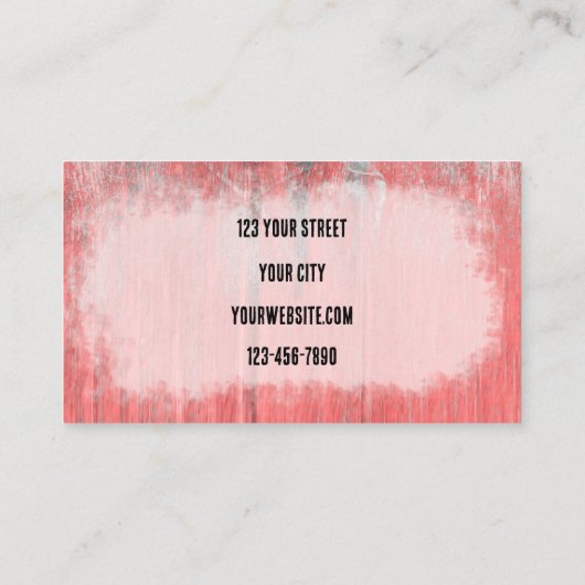 ピンク素朴ウエスタンブルスカルひまわりウッド 名刺 (裏面)