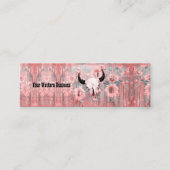 ピンク素朴ウエスタンブルスカルヒマワリ スキニー名刺 (正面)