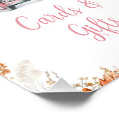 ピンク素朴カボチャのトラック赤ちゃんシャワーのサイン フォトプリント            (角)