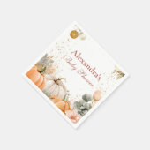 ピンク素朴カボチャの赤ちゃんシャワー スタンダードカクテルナプキン (角)