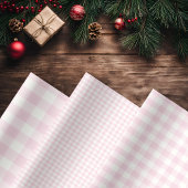 ピンク素朴ギンガムプレイド ラッピングペーパーシート