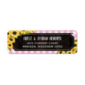 ピンク素朴ギンガム&サンフラワーズBBQベビーシャワー ラベル (正面)