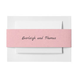 ピンク素朴クフェイクラフト厚紙ベリーバンド 招待状ベリーバンド