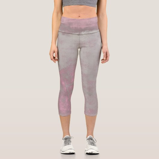 ピンク素朴ググレームロー抽象芸術アートNr42 カプリレギンス (正面)