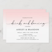 ピンク素朴ス結婚リハーサルディナー招待状 招待状 (正面/裏面)