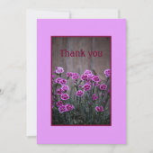 ピンク素朴ディアンツスフラワーズフラットサンキューカード サンキューカード (正面)