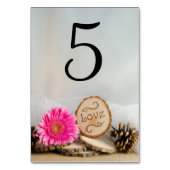 ピンク素朴デイジーウッドラ結婚ンドのテーブル番号 テーブルナンバー (正面)