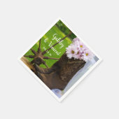 ピンク素朴デイジーカウボーイブーツウェスタン結婚ズ スタンダードカクテルナプキン (角)