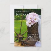 ピンク素朴デイジーカウボーイブーツウェスタン結婚ズ セーブザデート (正面)