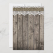 ピンク素朴デイジーフローラホワイトレースブライダルシャワー 招待状 (裏面)